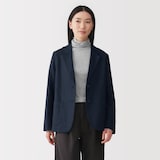 婦人　ヘンプ混　ツイル　テーラードジャケット