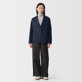 婦人　ヘンプ混　ツイル　テーラードジャケット