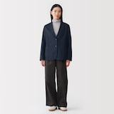 婦人　ヘンプ混　ツイル　テーラードジャケット