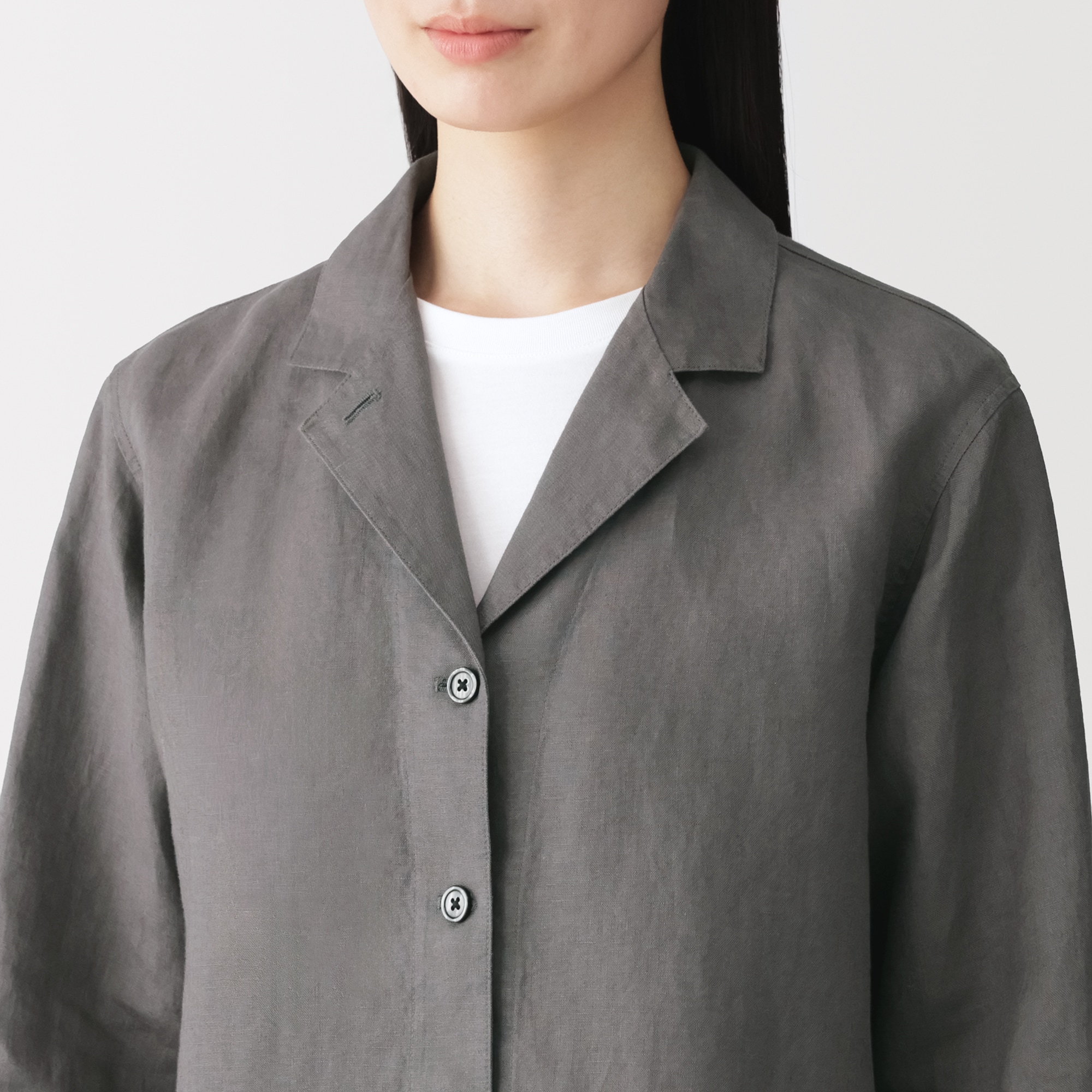 婦人 リネン 洗いざらし シャツジャケット | 無印良品