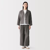 婦人　リネン　洗いざらし　シャツジャケット