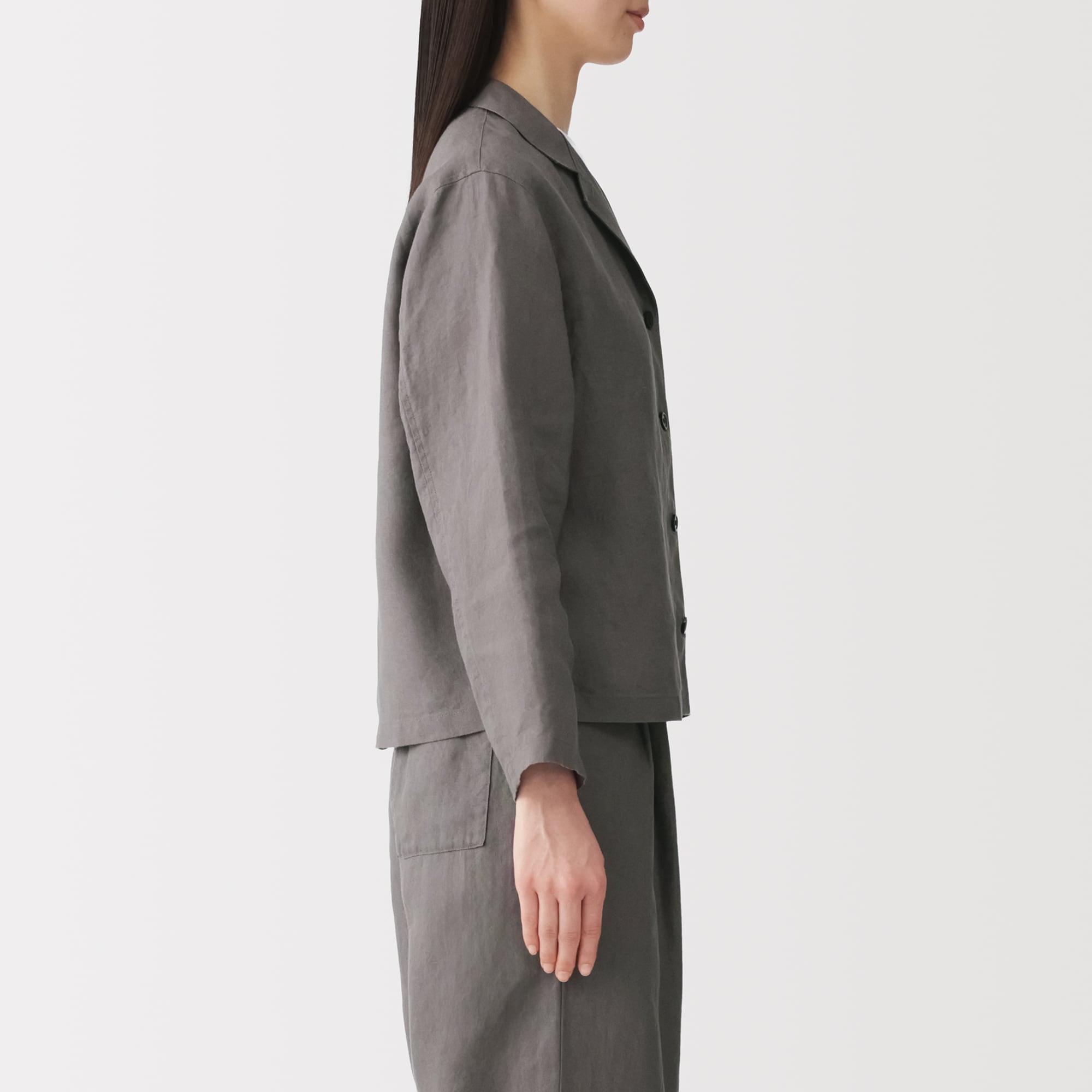 婦人 リネン 洗いざらし シャツジャケット | 無印良品
