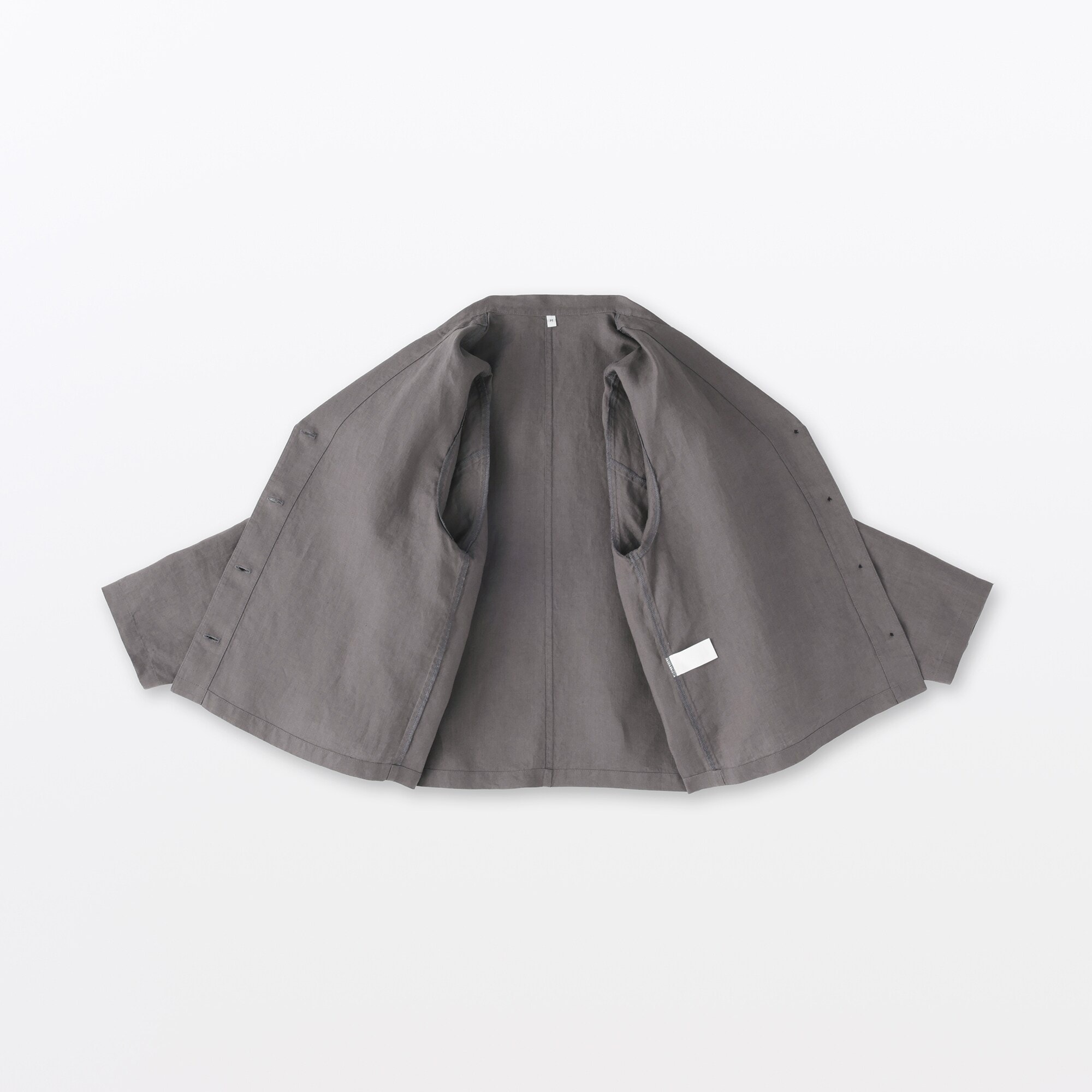 婦人　リネン　洗いざらし　シャツジャケット