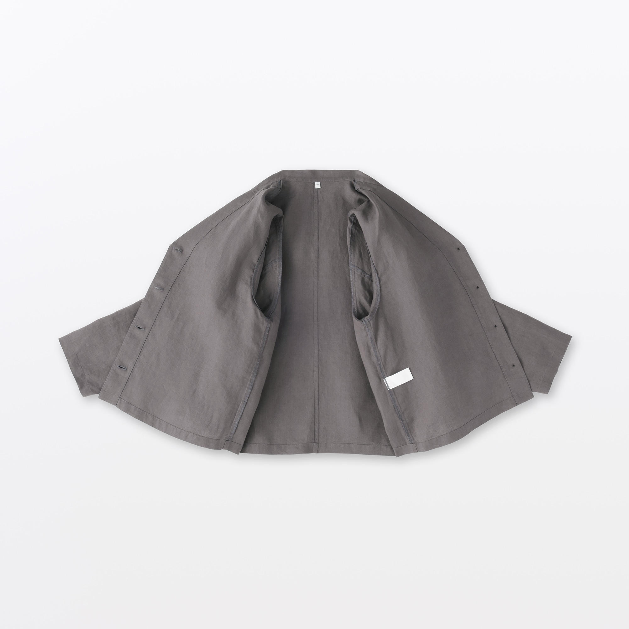 婦人　リネン　洗いざらし　シャツジャケット