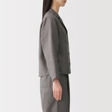 婦人　リネン　洗いざらし　シャツジャケット