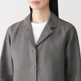婦人　リネン　洗いざらし　シャツジャケット