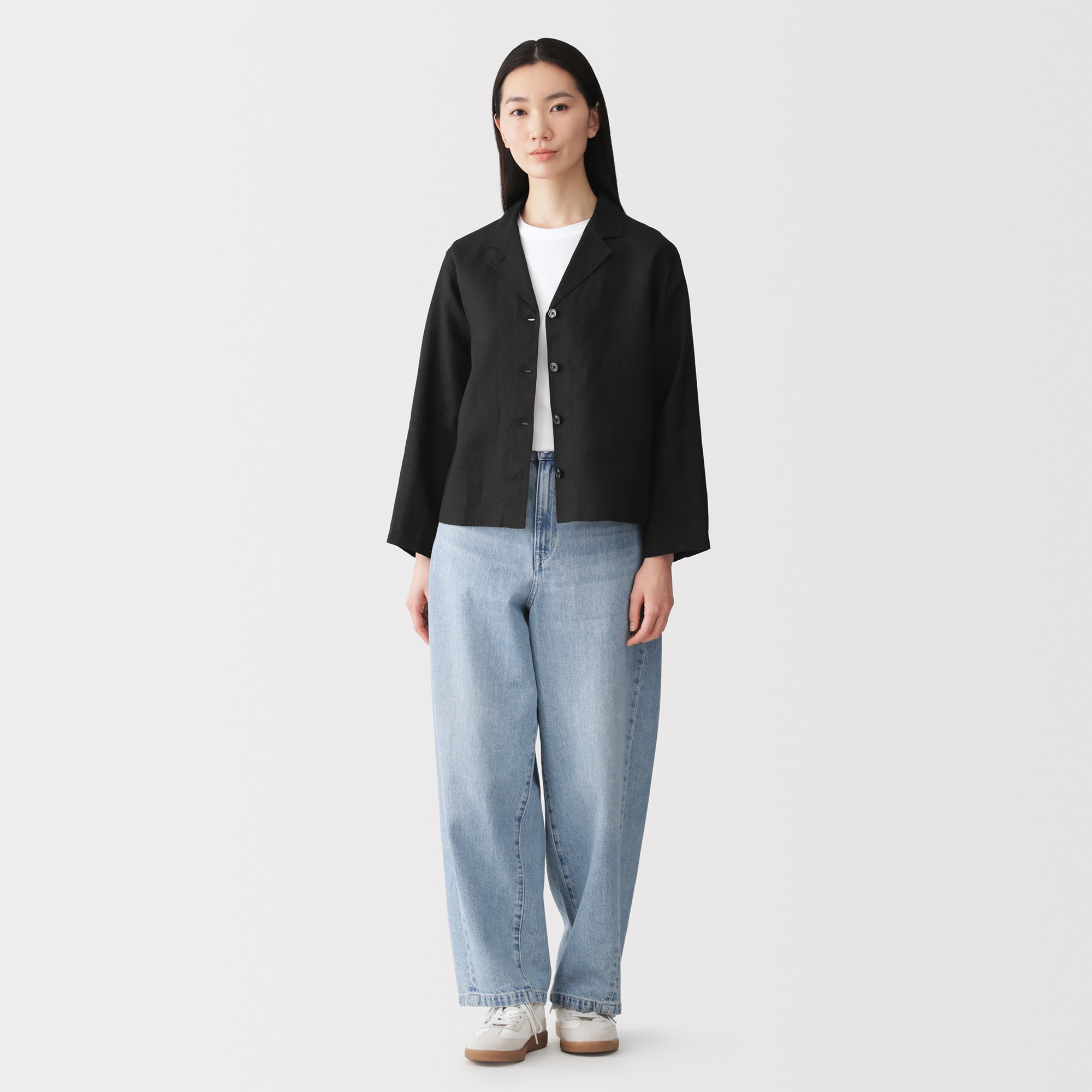 婦人 リネン 洗いざらし シャツジャケット | 無印良品