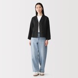 婦人　リネン　洗いざらし　シャツジャケット