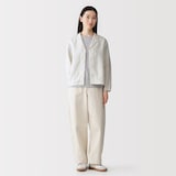 婦人　リネン　洗いざらし　シャツジャケット