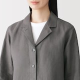 婦人　リネン　洗いざらし　シャツジャケット