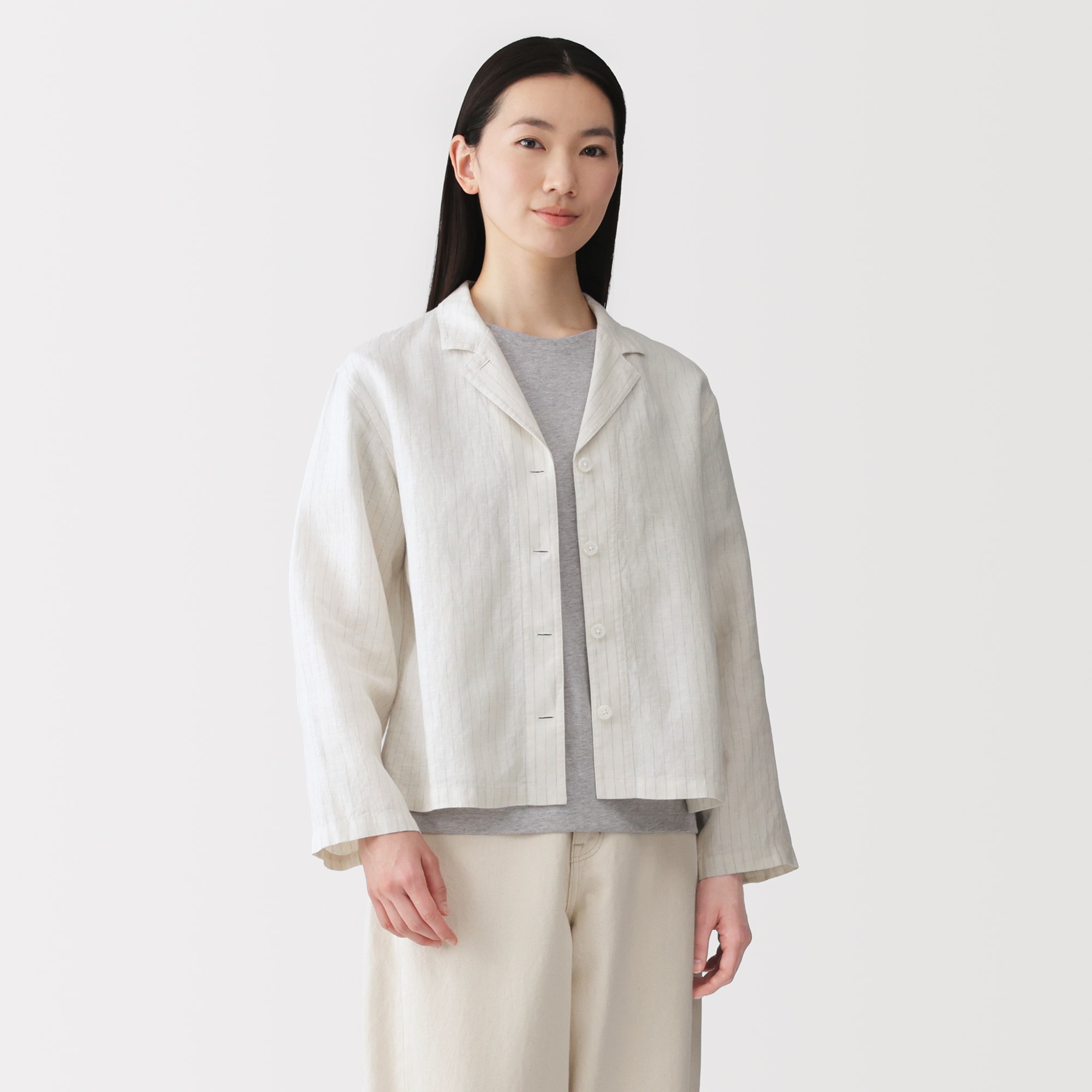 婦人　リネン　洗いざらし　シャツジャケット | 無印良品