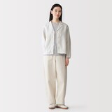 婦人　リネン　洗いざらし　シャツジャケット