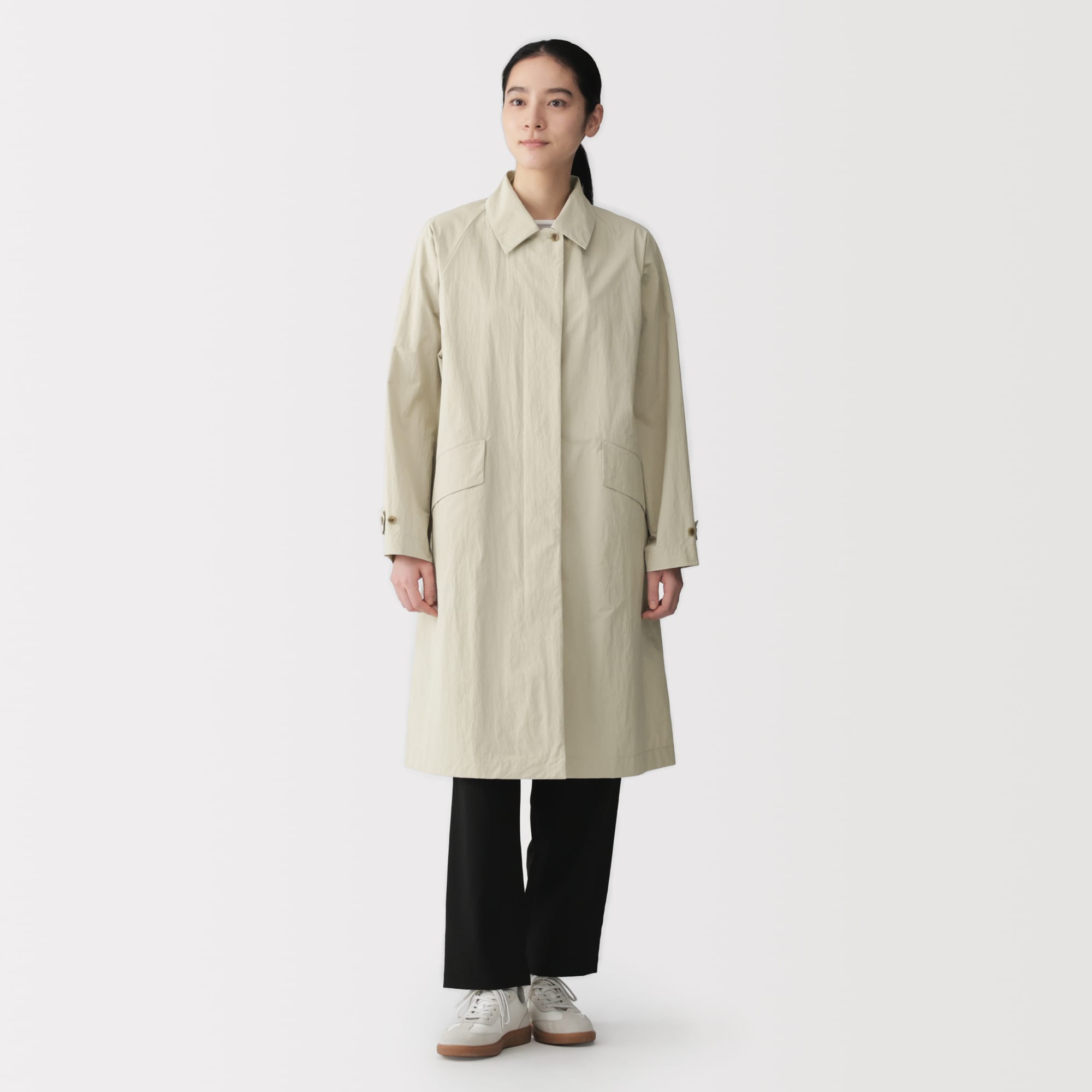 婦人 撥水UVカットステンカラーロングコート | 無印良品