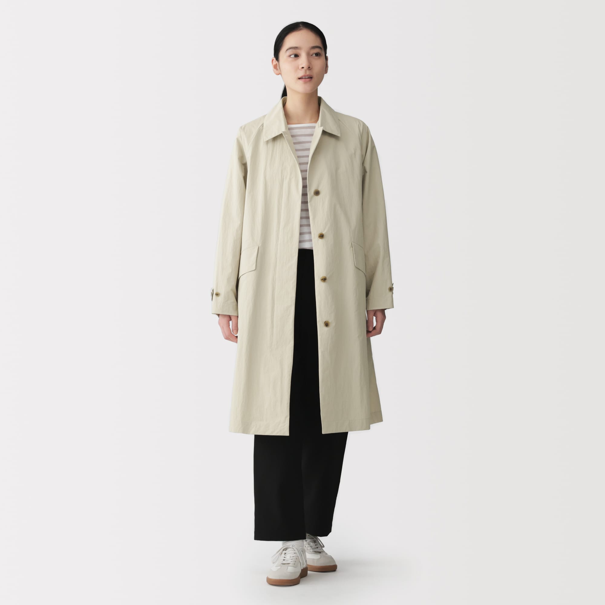 婦人 撥水UVカットステンカラーロングコート | 無印良品