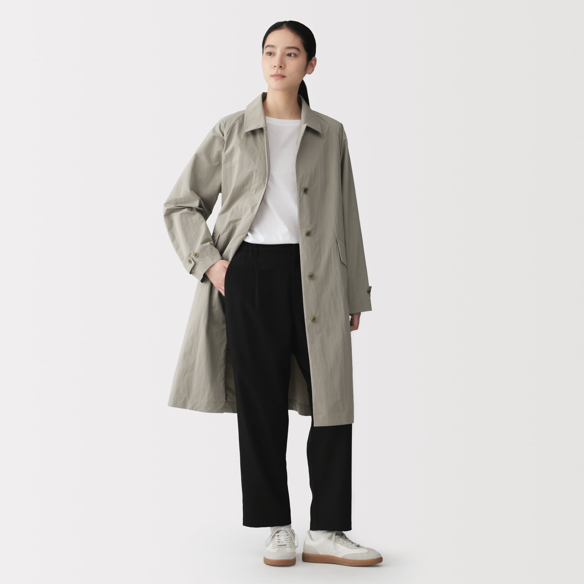 婦人　撥水ＵＶカットステンカラーロングコート