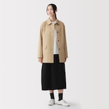 婦人　撥水　コットン混　ツイル　ステンカラーハーフコート