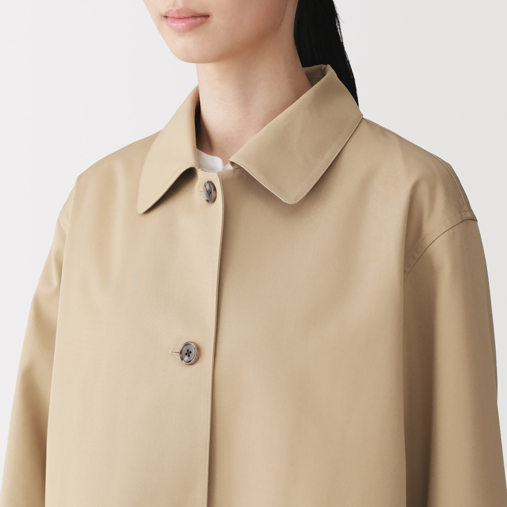 婦人 撥水 コットン混 ツイル ステンカラーハーフコート | 無印良品