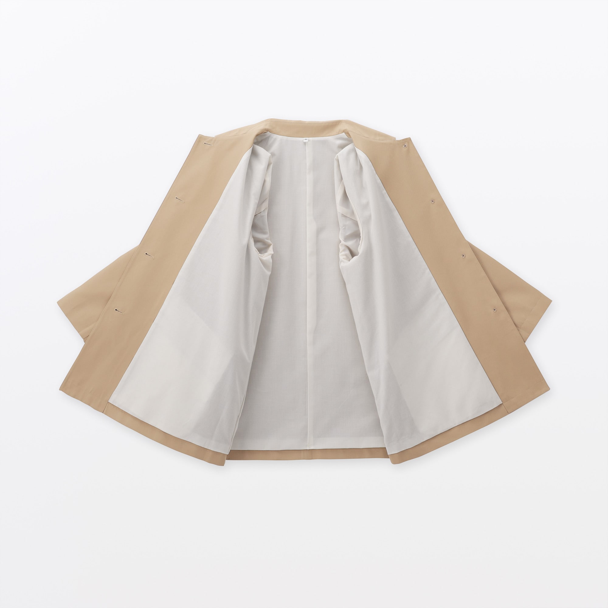 婦人　撥水　コットン混　ツイル　ステンカラーハーフコート