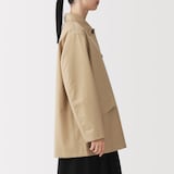 婦人　撥水　コットン混　ツイル　ステンカラーハーフコート