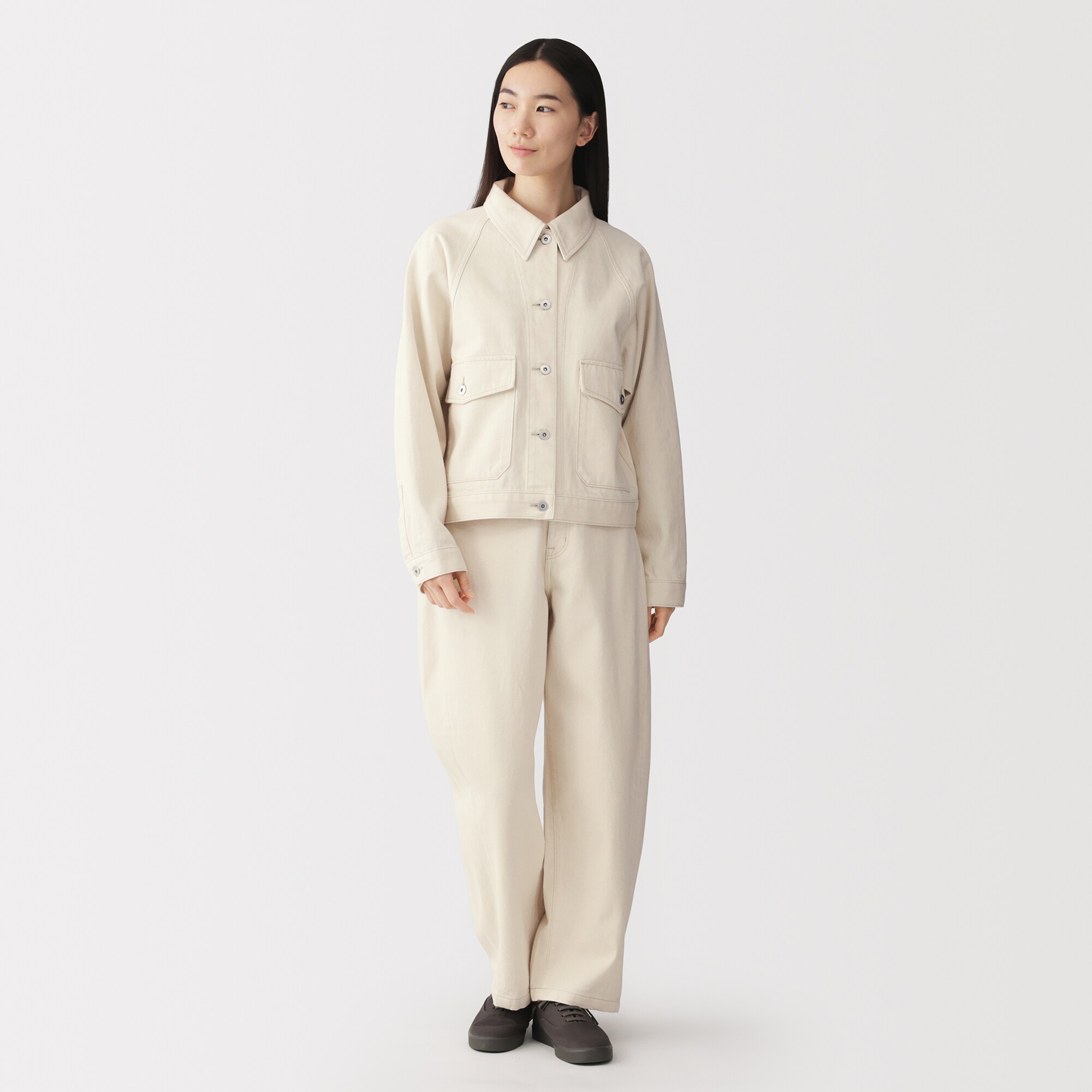 婦人　木の実から作ったカポック混ジャケット　生成