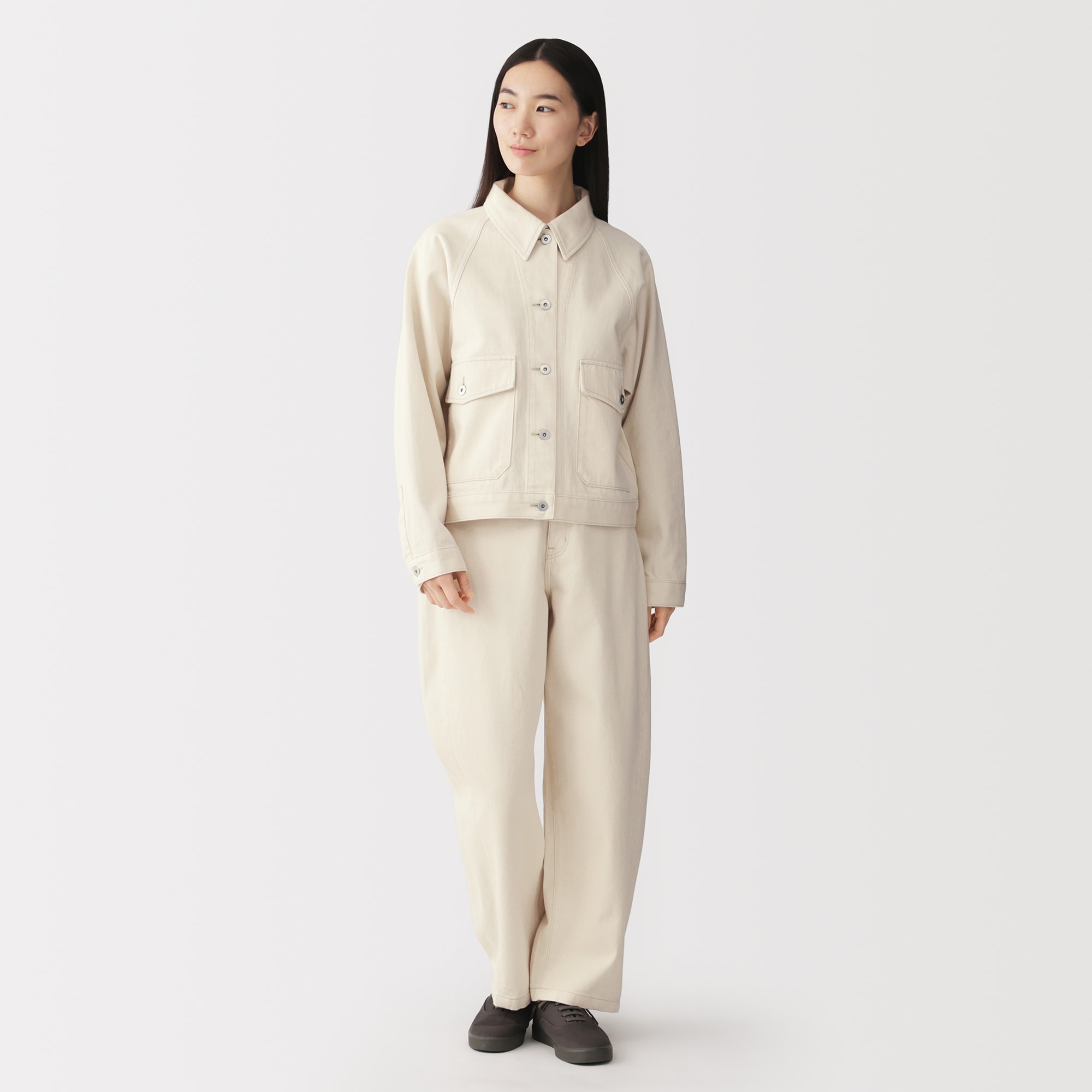 婦人　木の実から作ったカポック混ジャケット　生成