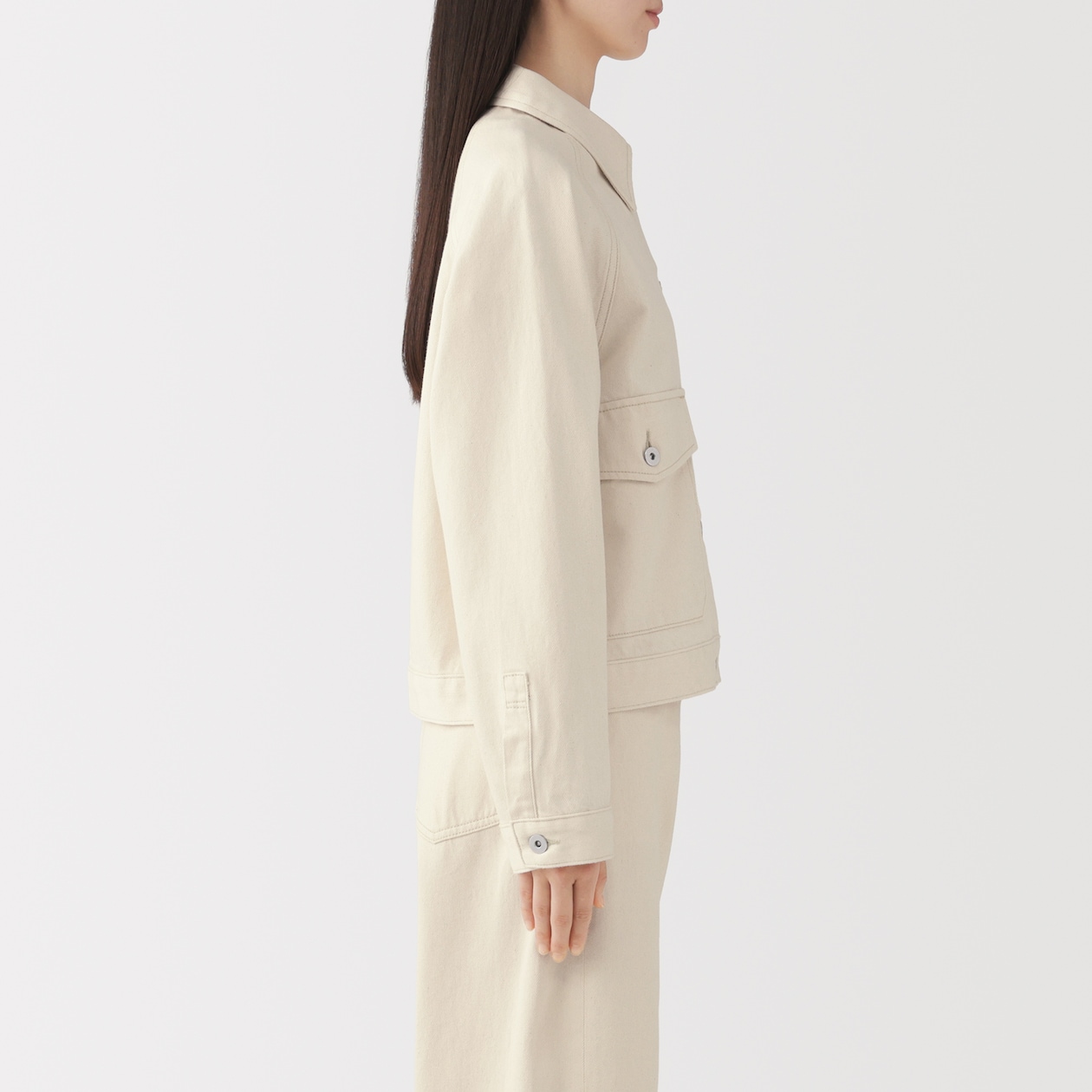 婦人　木の実から作ったカポック混ジャケット　生成