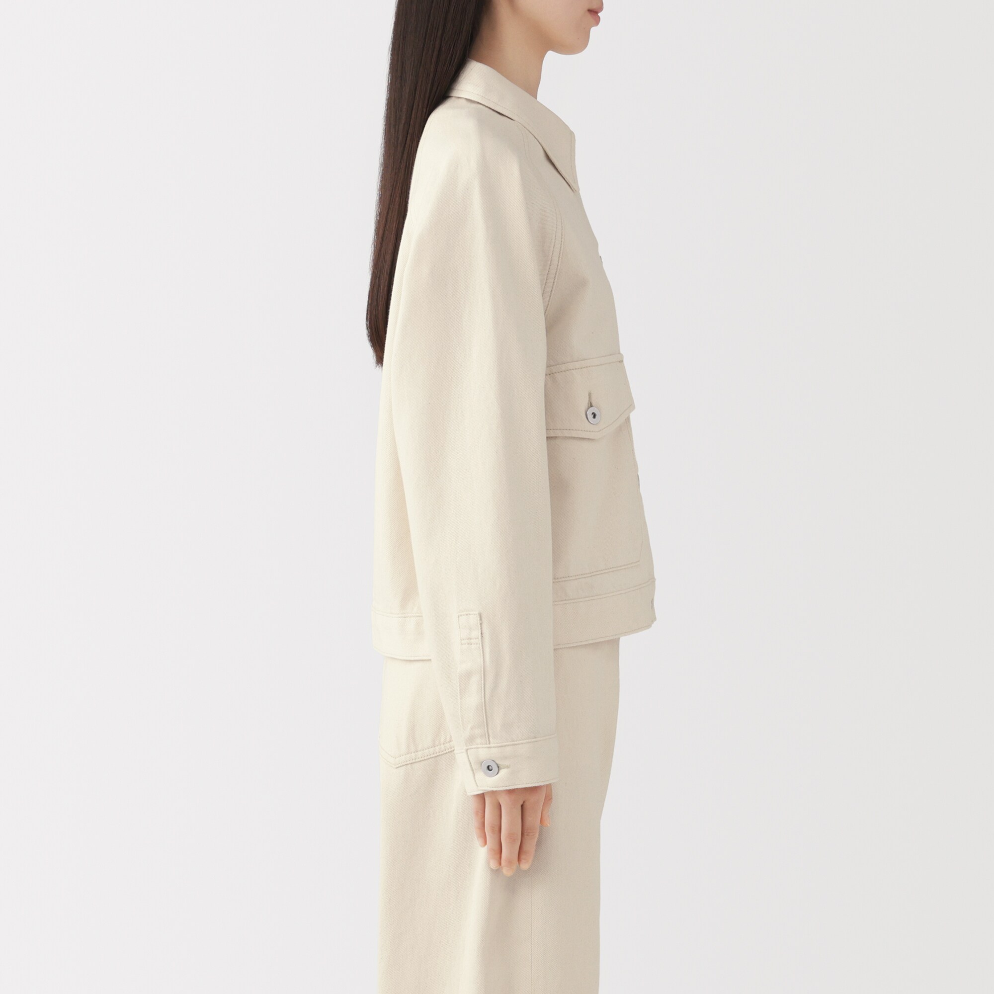 婦人　木の実から作ったカポック混ジャケット　生成