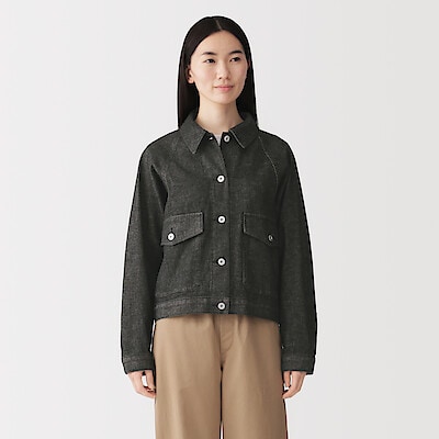 婦人　木の実から作ったカポック混デニムジャケット