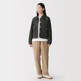 婦人　木の実から作ったカポック混デニムジャケット　黒