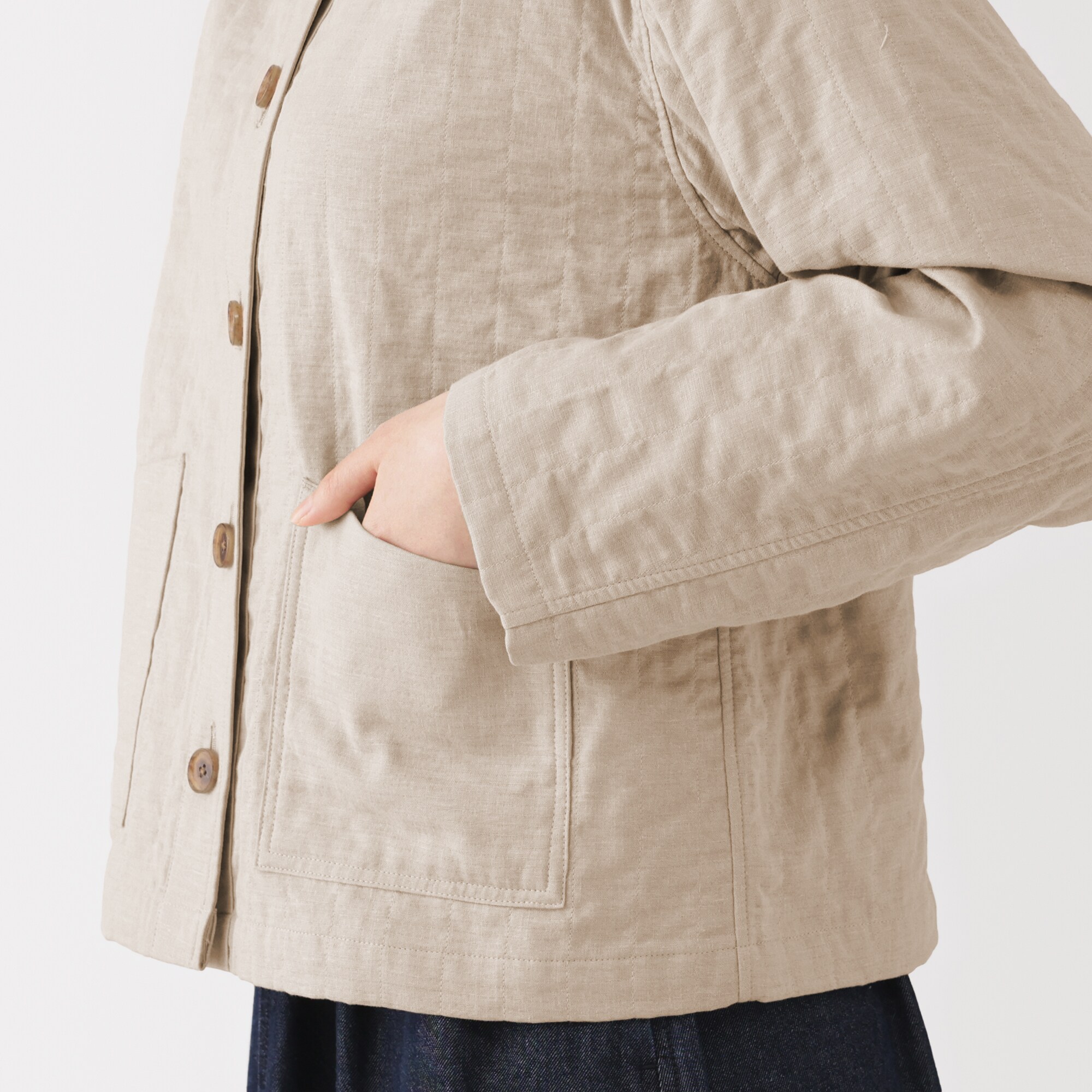 婦人　カポック混二重ガーゼ　キルトジャケット（ＣＮ）