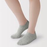 婦人　足なり直角　パイル編みスニーカーイン　※杢色