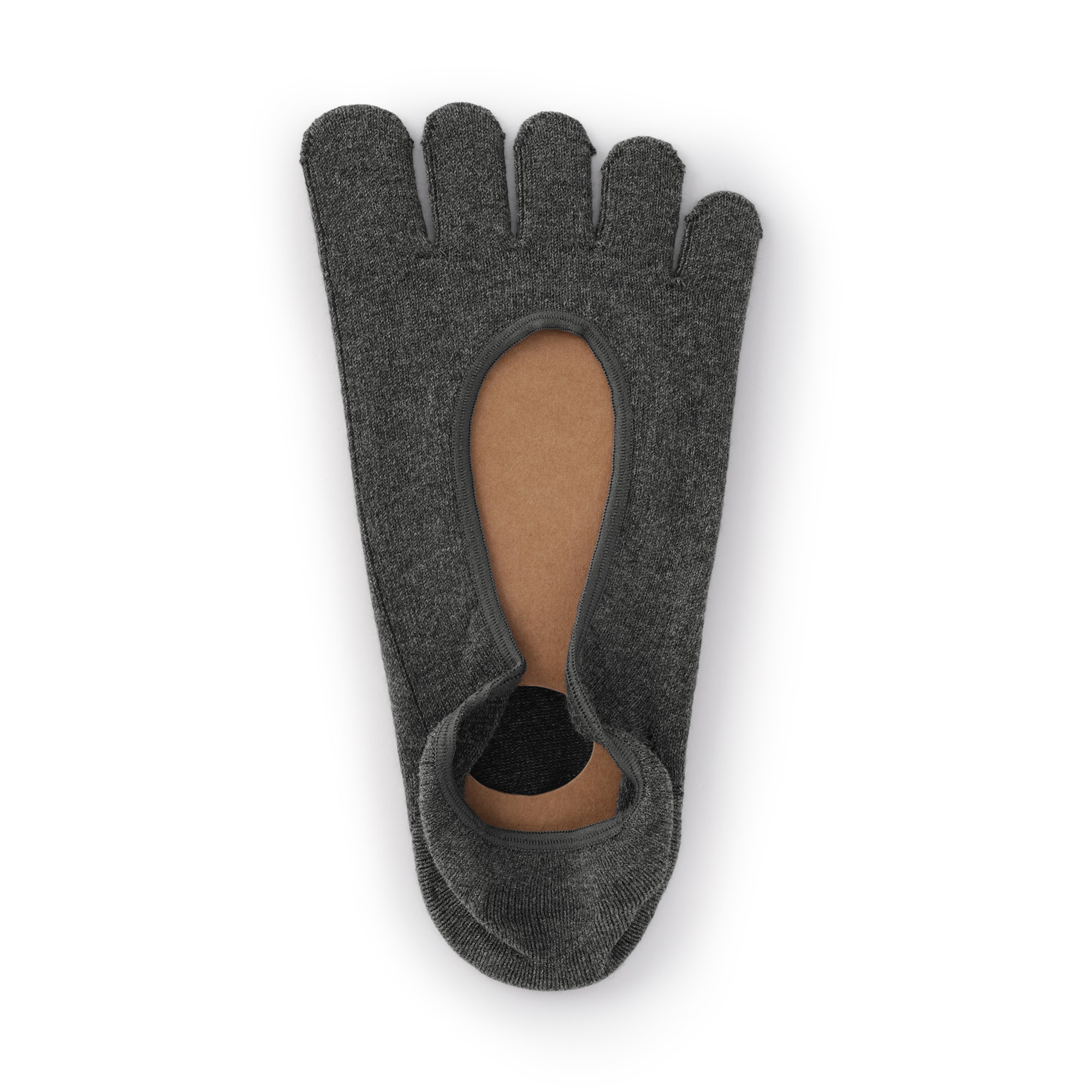 婦人　かかと滑り止め付き　深履き　５本指フットカバー　※再生コットン