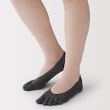 婦人　かかと滑り止め付き　深履き　５本指フットカバー　※再生コットン