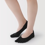 婦人　かかと滑り止め付き　深履き　５本指フットカバー　※再生コットン