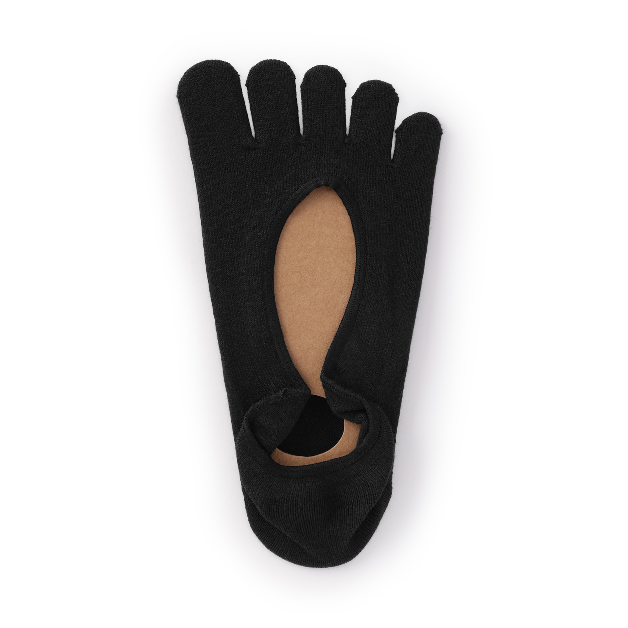 婦人　かかと滑り止め付き　深履き　５本指フットカバー　※再生コットン