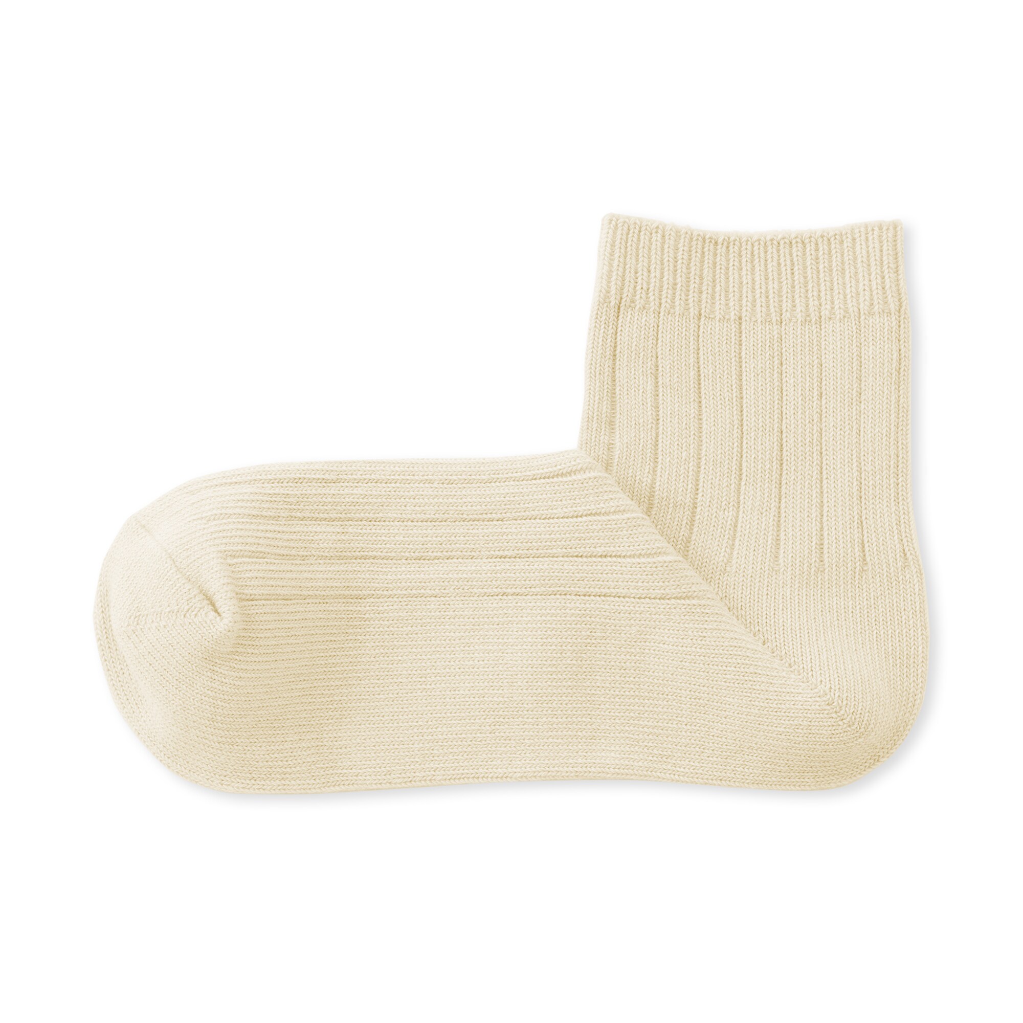 婦人　足なり直角　履き口やわらか　太リブショート丈靴下