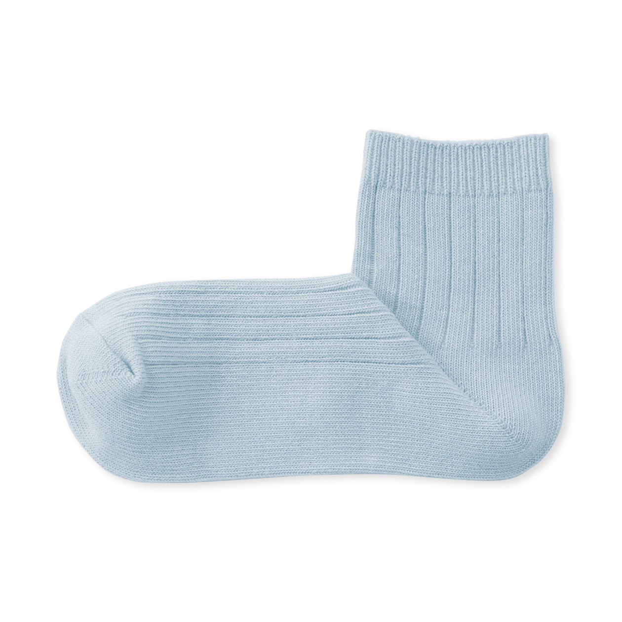 婦人　足なり直角　履き口やわらか　太リブショート丈靴下