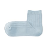 婦人　足なり直角　履き口やわらか　太リブショート丈靴下