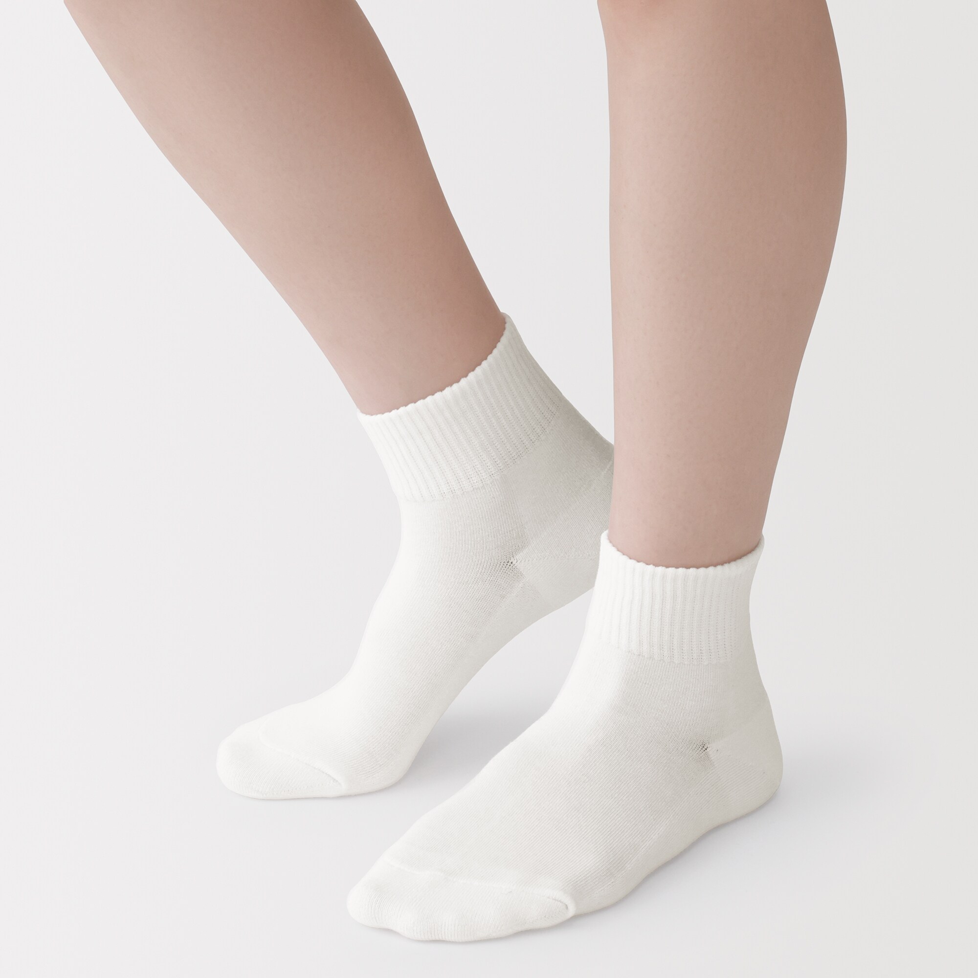 婦人　足なり直角　履き口やわらか　パイル編み　ショート丈靴下