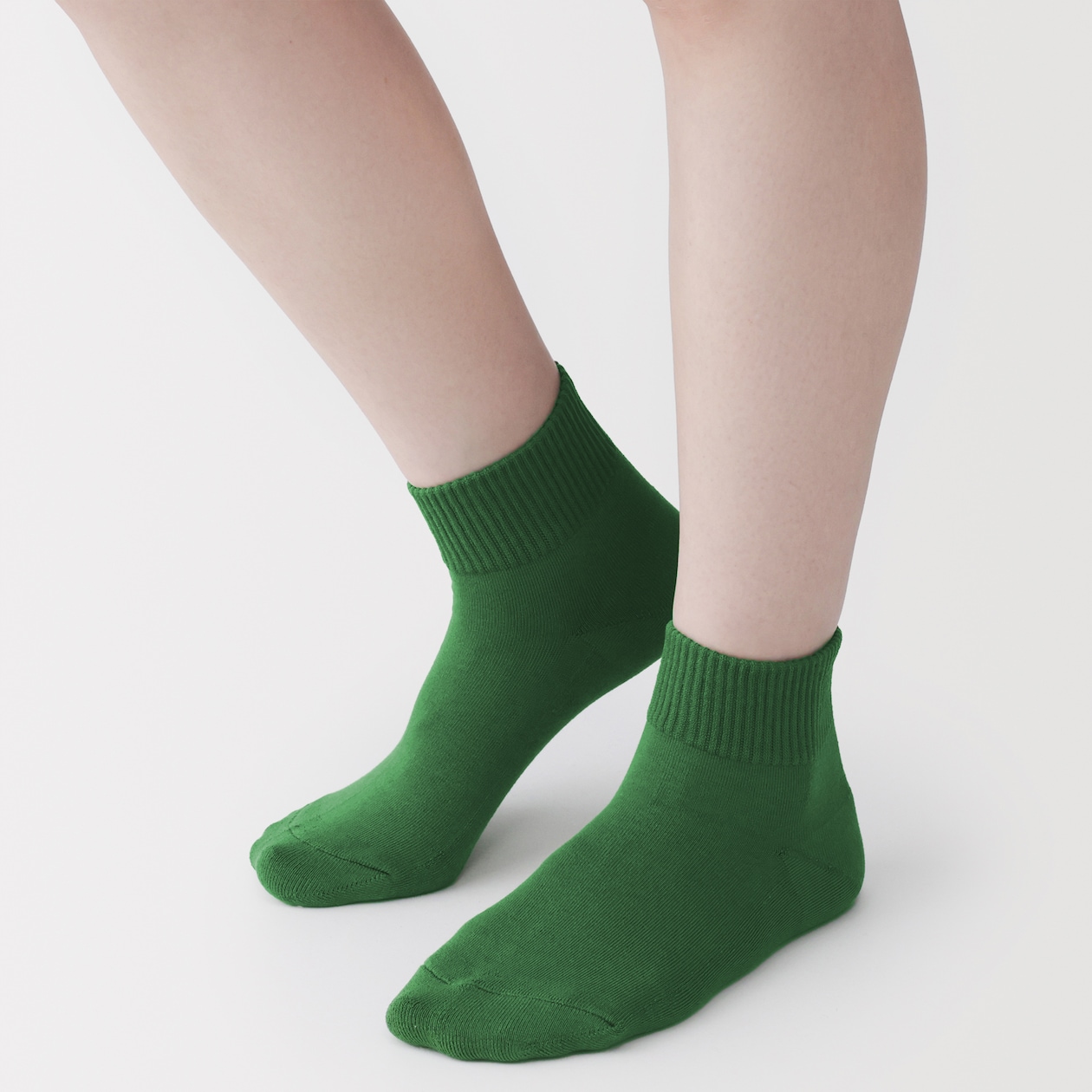 婦人　足なり直角　履き口やわらか　パイル編み　ショート丈靴下