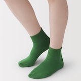 婦人　足なり直角　履き口やわらか　パイル編み　ショート丈靴下