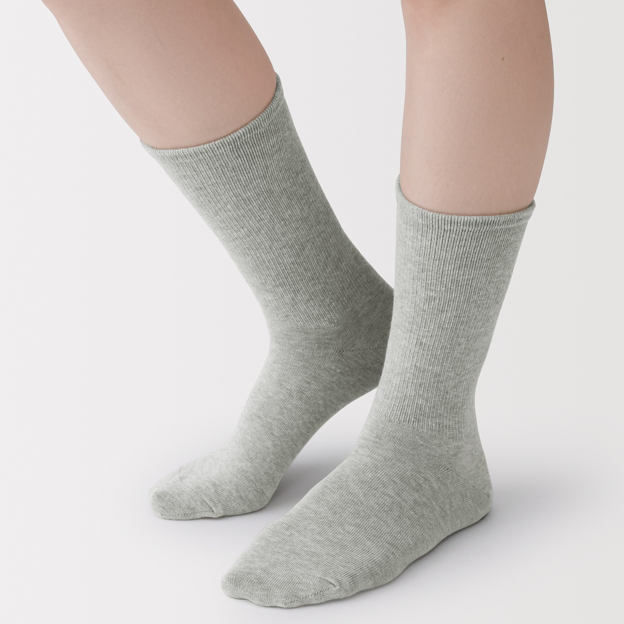 婦人　足なり直角　履き口やわらか　足首に沿う靴下　※再生コットン