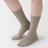 婦人　足なり直角　履き口やわらか　足首に沿う靴下　※再生コットン