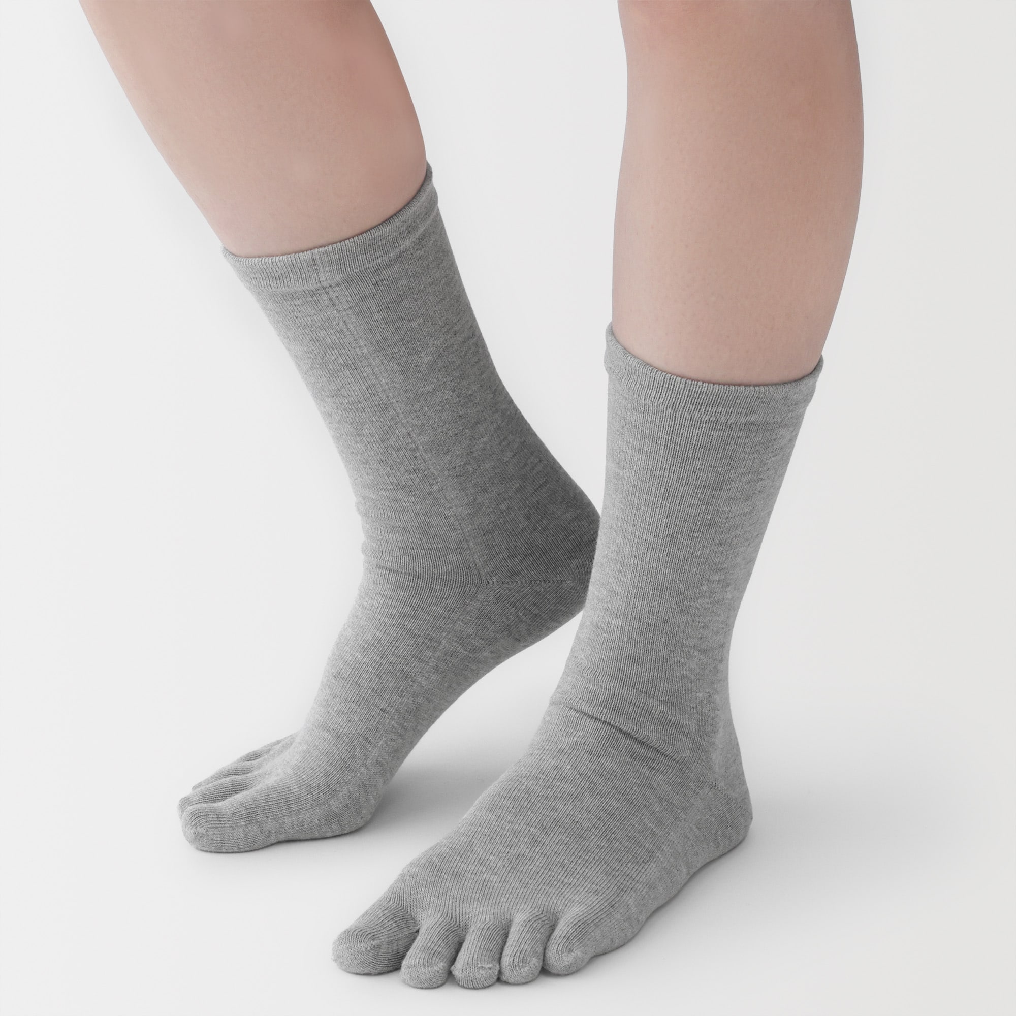 婦人　足なり直角　５本指靴下　※再生コットン