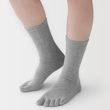 婦人　足なり直角　５本指靴下　※再生コットン