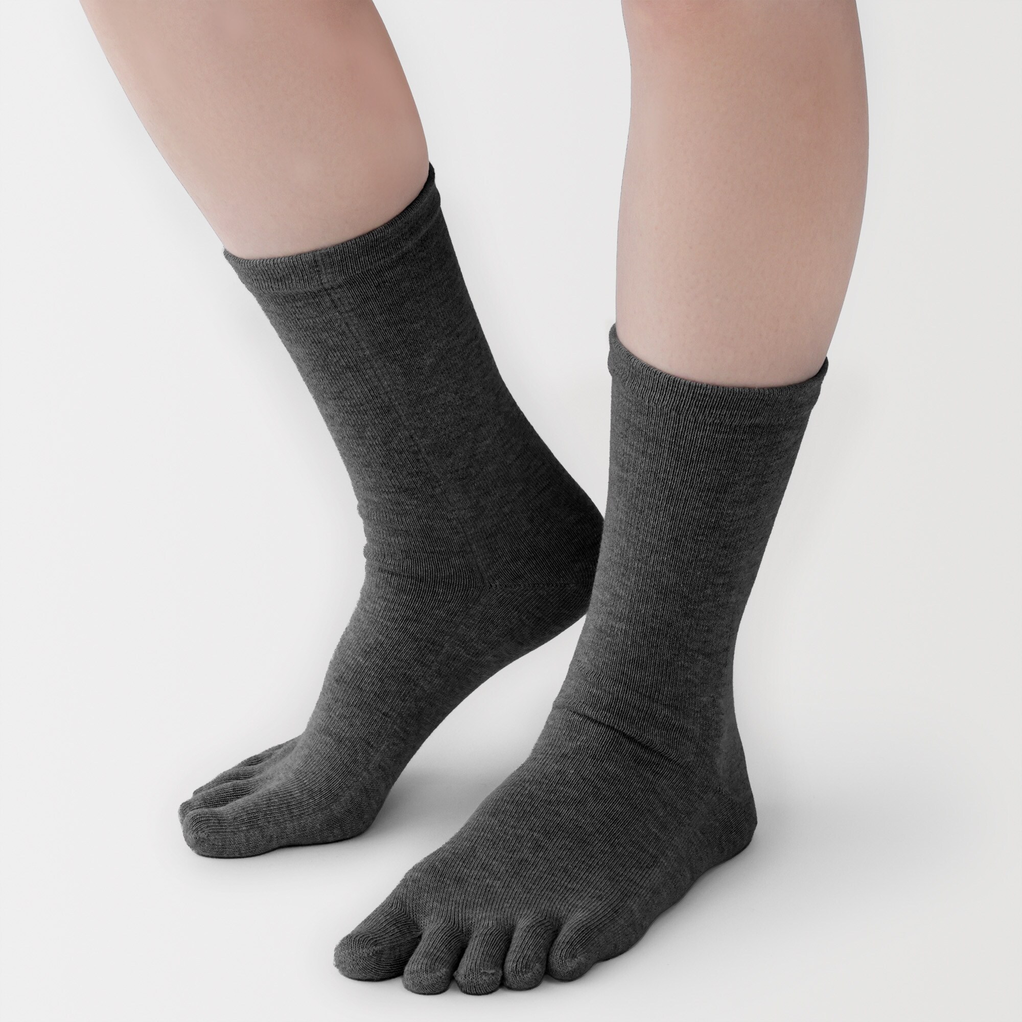 婦人　足なり直角　５本指靴下　※再生コットン
