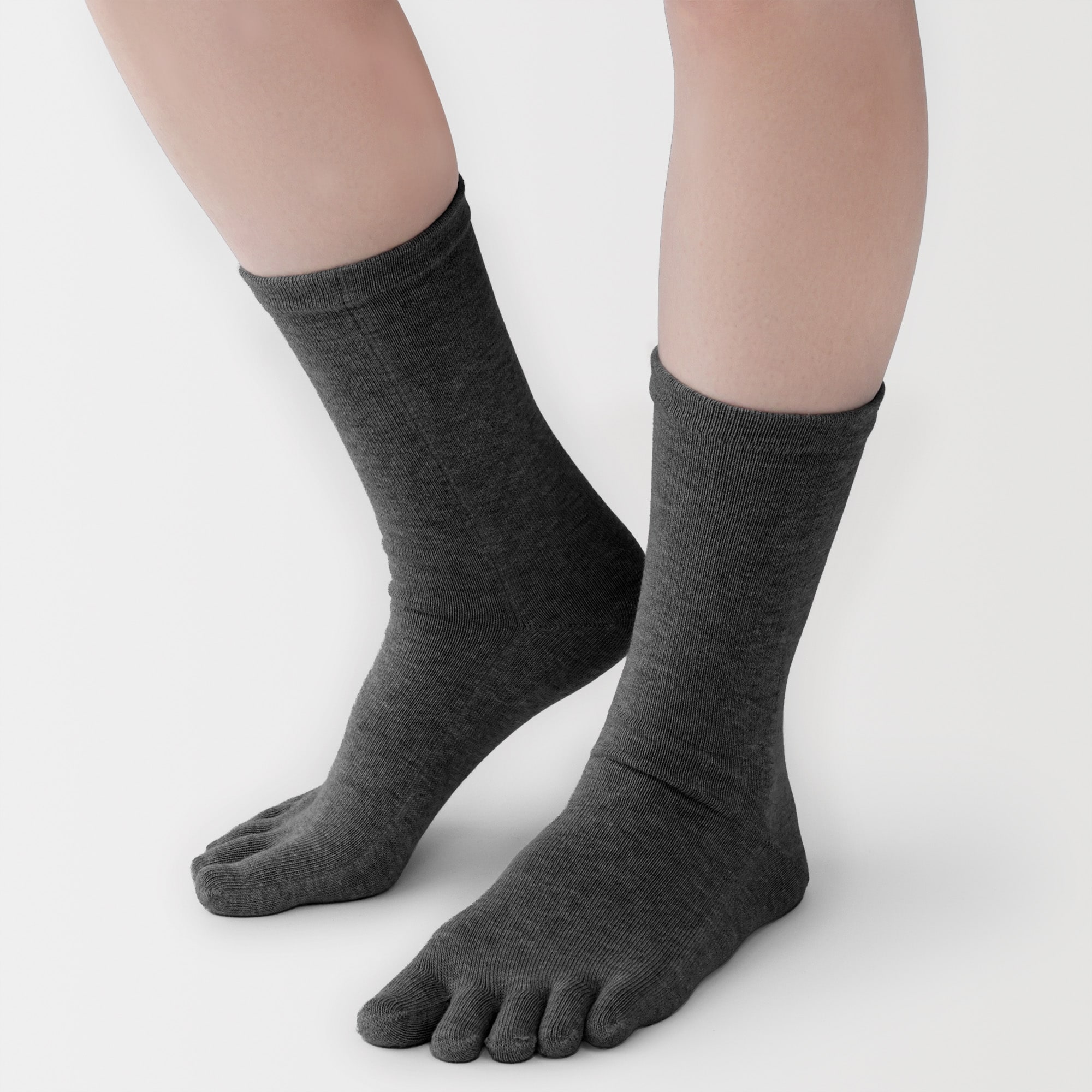 婦人　足なり直角　５本指靴下　※再生コットン