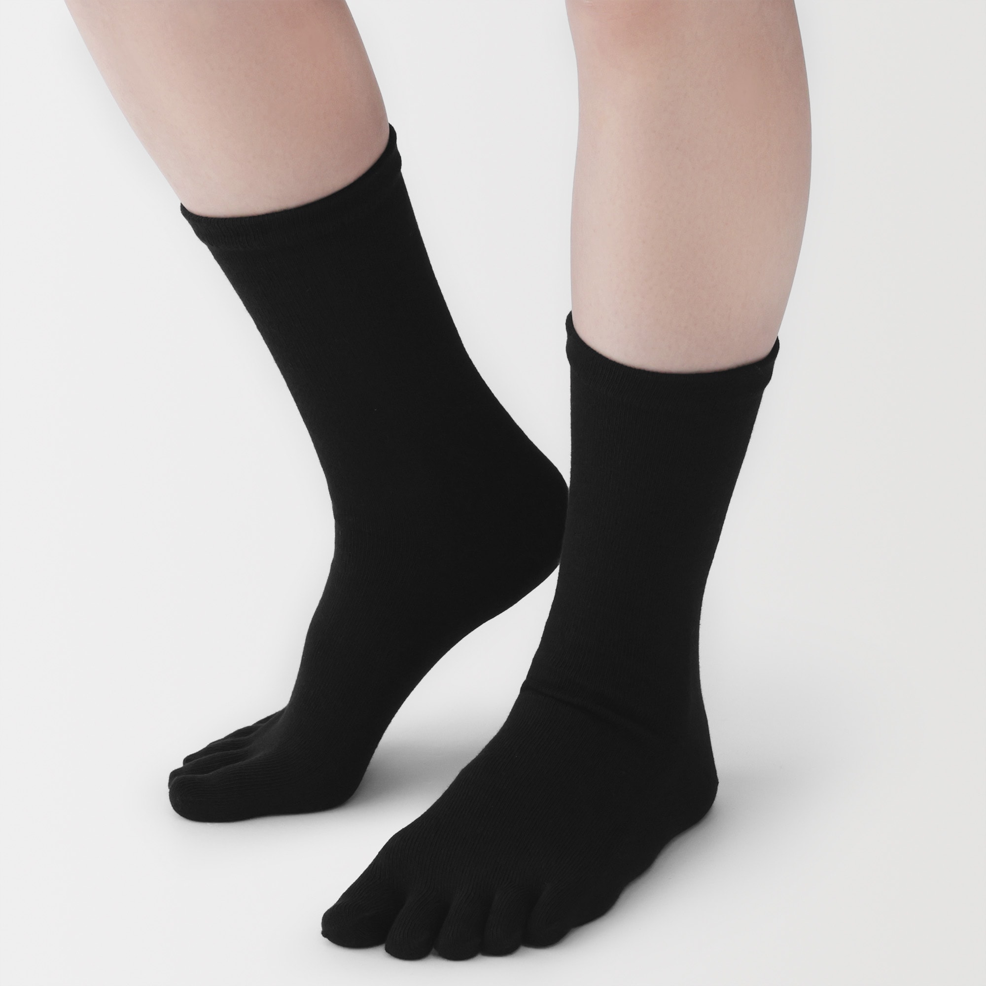 婦人　足なり直角　５本指靴下　※再生コットン