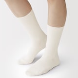 婦人　足なり直角　リブ編み靴下
