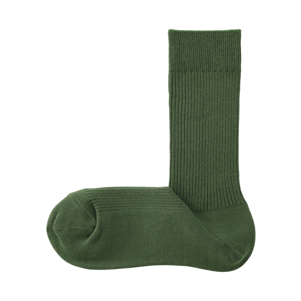 婦人　足なり直角　リブ編み靴下